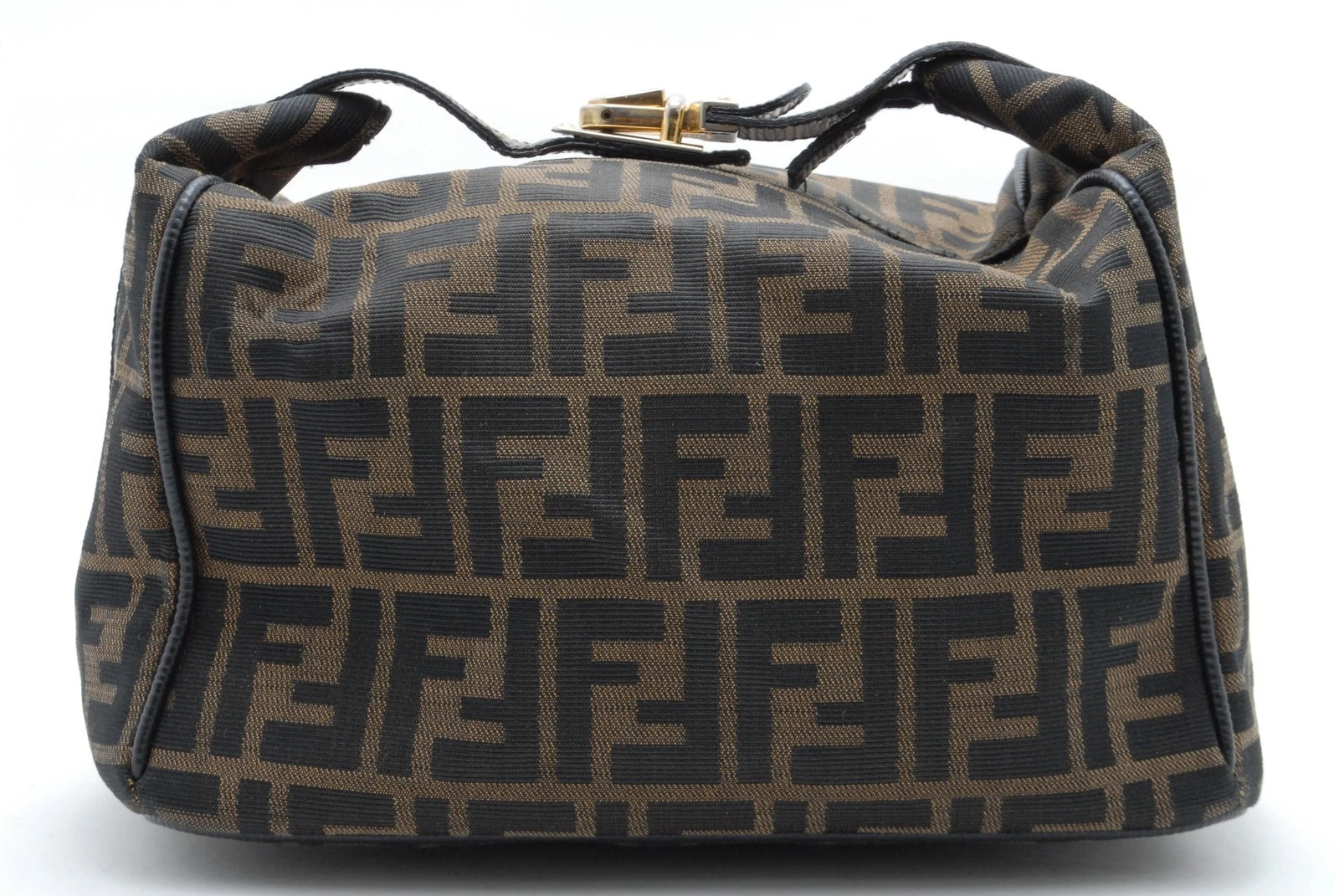 Fendi — FENDI Zucca Vanity Bag Large Brown Black