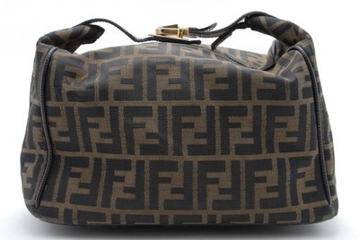 FENDI Zucca Vanity Bag Large Brown Black