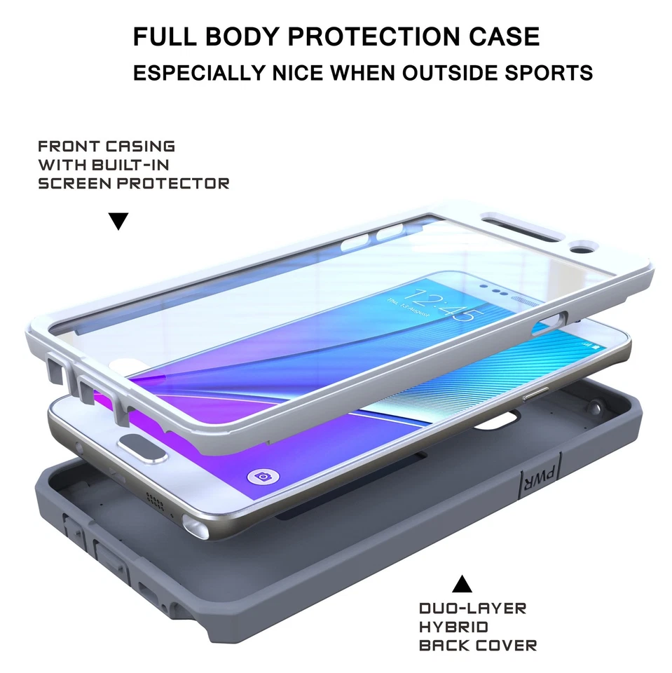 Funda Samsung Galaxy Note 5 con Protector de Pantalla Incorporado, Blanca Foto 3 de 4