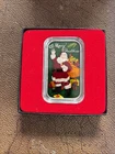 1992 SilverTowne 1 OZ Silver Bar .999 Fine Merry Christmas Enameled W/box