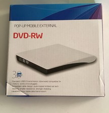 POP-UP Mobile External DVD-RW Drive USB 3.0 -USB White