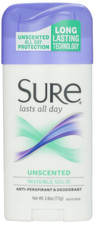 Sure Deodorant Invisible Solid, Unscented - 2.6 oz