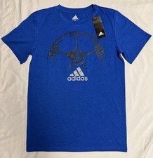 Adidas Boys Royal Blue Soccer Graphic T-Shirt Size Large / 14-16