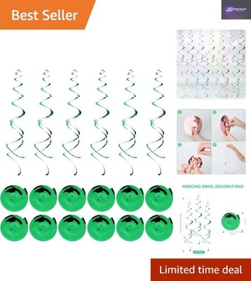 Elegante grüne Spiral-Streamer - 12 Deko-Rollen für liebvolle Feiern