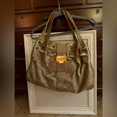 Vintage Jimmy Choo Brushed Gold Suede Ramona Tote Bag 2010 | eBay
