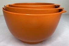 Vintage Melamine Rosti Mepal-Service Denmark Orange Mixing Bowl Set of 3