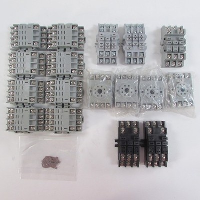 17pc IDEC P&B Magnecraft Relay Socket Timer Base Lot DIN Rail/Panel Mount NEW