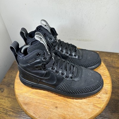 Nike Lunar Force 1 Duckboot Triple Black 805899-003 Mens Size 9.5 High Top Boots