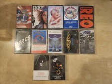 Lot of 12 Classic Rock Cassette Tapes with Kiss Van Halen Boston Reo Bad Co
