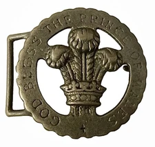 Prince Of Wales Brass Belt Buckle 1969 Made in England Vintage