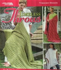 TIMELESS THROWS AFGHANS 7 CLASSIC DESIGNS LEISURE ARTS CROCHET PATTERN BOOK