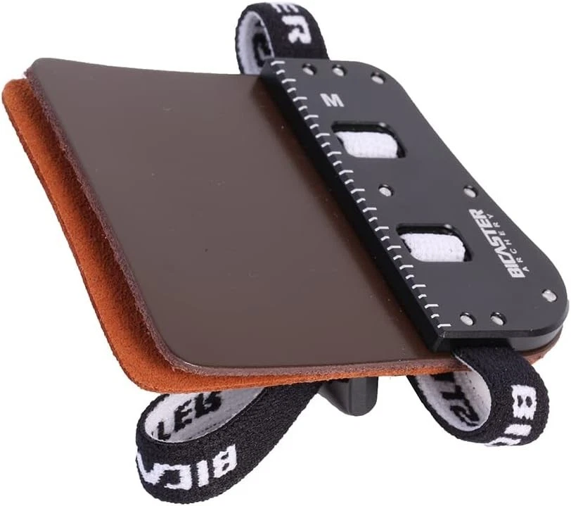 Barebow Finger Tabs Cowhide Face Aluminum Plate Right Hand Large Brown - Image 4 of 4