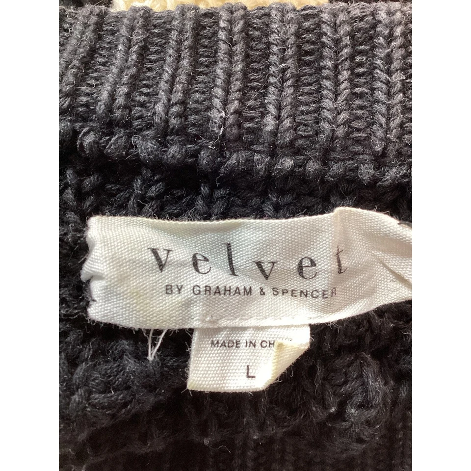 Suéter Terciopelo 'Ciara' Negro Cuello Redondo Rayas Talla L Foto 4 de 4