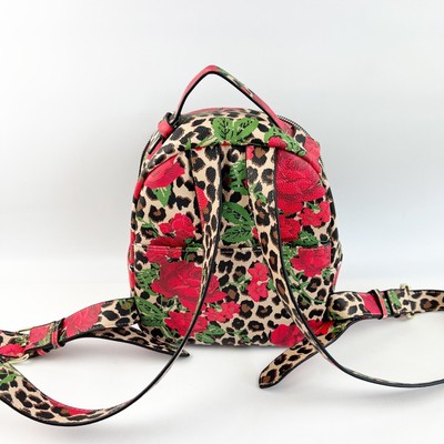 Betsey Johnson Zipper Leopard Print Red Rose Backpack Purse  display picture 1