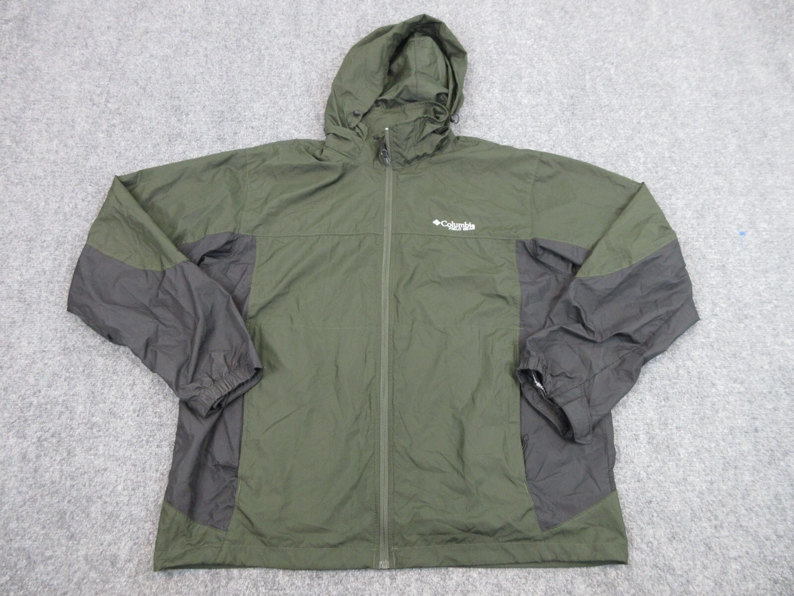 Columbia Jacket Mens Extra Large Green Outdoors Casual Coat Field Gear Hoodie