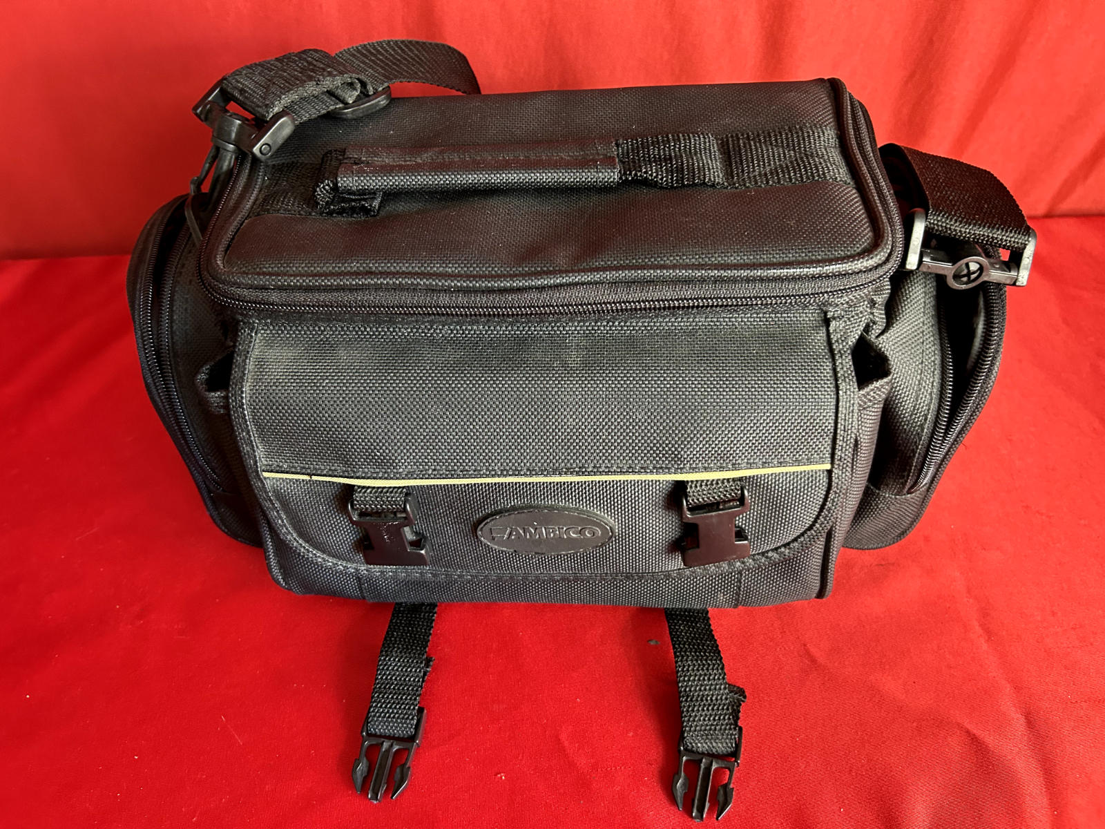 Ambico Camcorder Camera Bag Case Padded Soft Black Pockets Fits up to 9