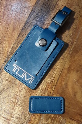 NEW Tumi Set Luggage Tag and Monogram Patch in Turquoise w/Silver
