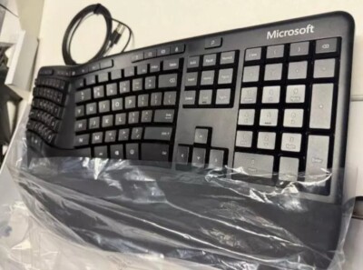 Microsoft LXM Black Wired Ergonomic USB Keyboard