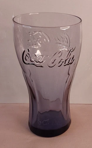 Vintage Coca Cola Light Purple Tint Drinking Glass 6" Coke Tumbler