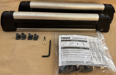 THULE x MERCEDES 724 FlatTop Ski Rack + Locks/Key 3-4 Pair T-Track/Universal 22''