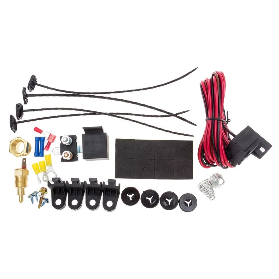 Kit de interruptor de relé termostato ventilador de refrigeración radiador eléctrico 3000CFM de alto flujo de 16" Foto 4 de 4
