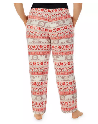Cuddl Duds Womens 2X Plus Red Nordic Christmas Fleece Lounge Pajama Pants  NWT