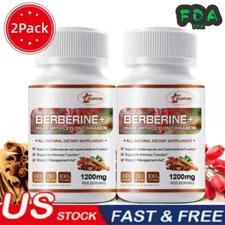 Berberine Plus CEYLON CINNAMON 120 Capsules Extract 1200mg Heart Immune Support