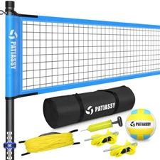 Premium Professional Volleyball Net Set Heavy Duty Portable w/ Adjustable Poles