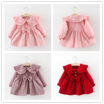 Infant Baby girls spring Fall Coat Dress Long Sleeve Bow Princess Dress  Clothes | eBay
