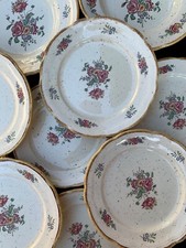 Italy Primula Antique Vintage Flower Earthenware Plate Service