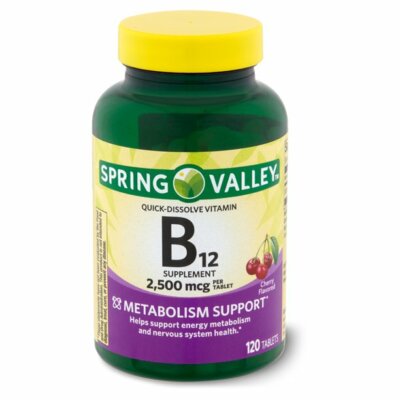 Spring Valley Vitamin B12 Quick-Dissolve Tablets- 2500 mcg- Cherry
