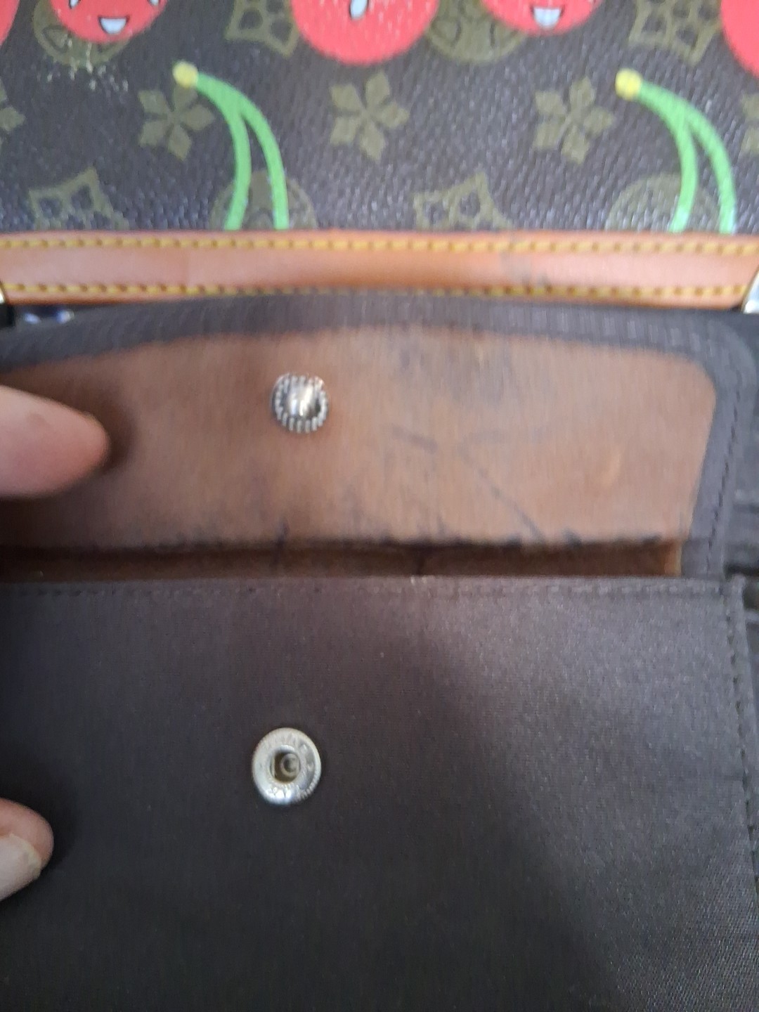 Cherry Pattern  Brown Wallet Bifold - image 9