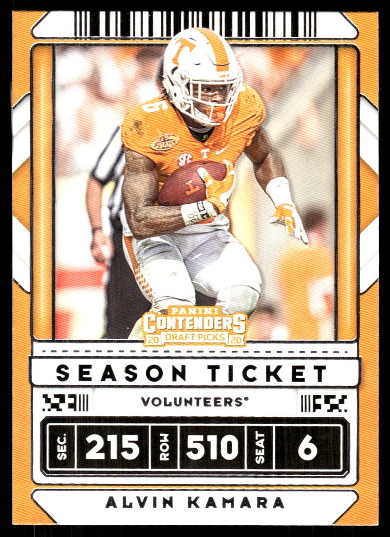 Alvin Kamara 2020 Panini Contenders D/P #5 Tennessee Volunteers FREE SHIPPING