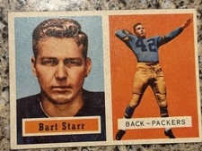 Bart Starr 1957 Topps Rookie Card #119 (RC) Green Bay Packers Excellent . rookie card picture