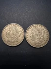 TWO (2) 1921 Morgan Dollar Coins 90% Silver - $1 Last Year - Denver/Philly