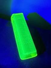 Uranium Glass Ingot  Vaseline Yellow Glass Figurine *999.9 Gold* Art Deco bar