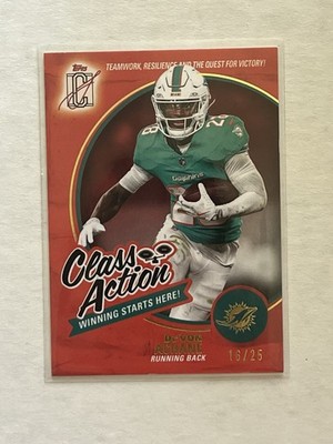 2025 Topps Signature Class Devon Achane Class Action Orange Parallel /25 SP