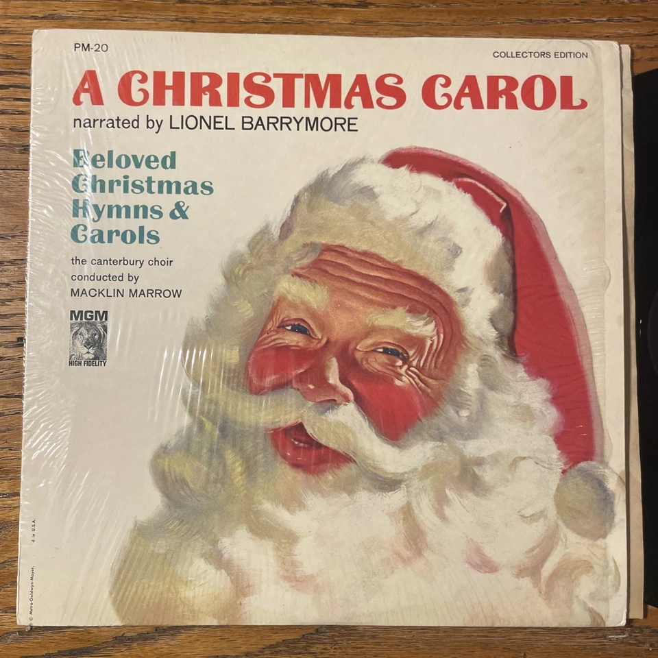 Lionel Barrymore A Christmas Carol / Beloved Holiday Hymns LP MGM Mono Shrink EX - Image 2 of 4