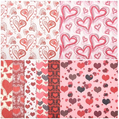  8pcs Bastelstoffblatt Valentinstag Patchwork gedrucktes Stoff Festival nähen