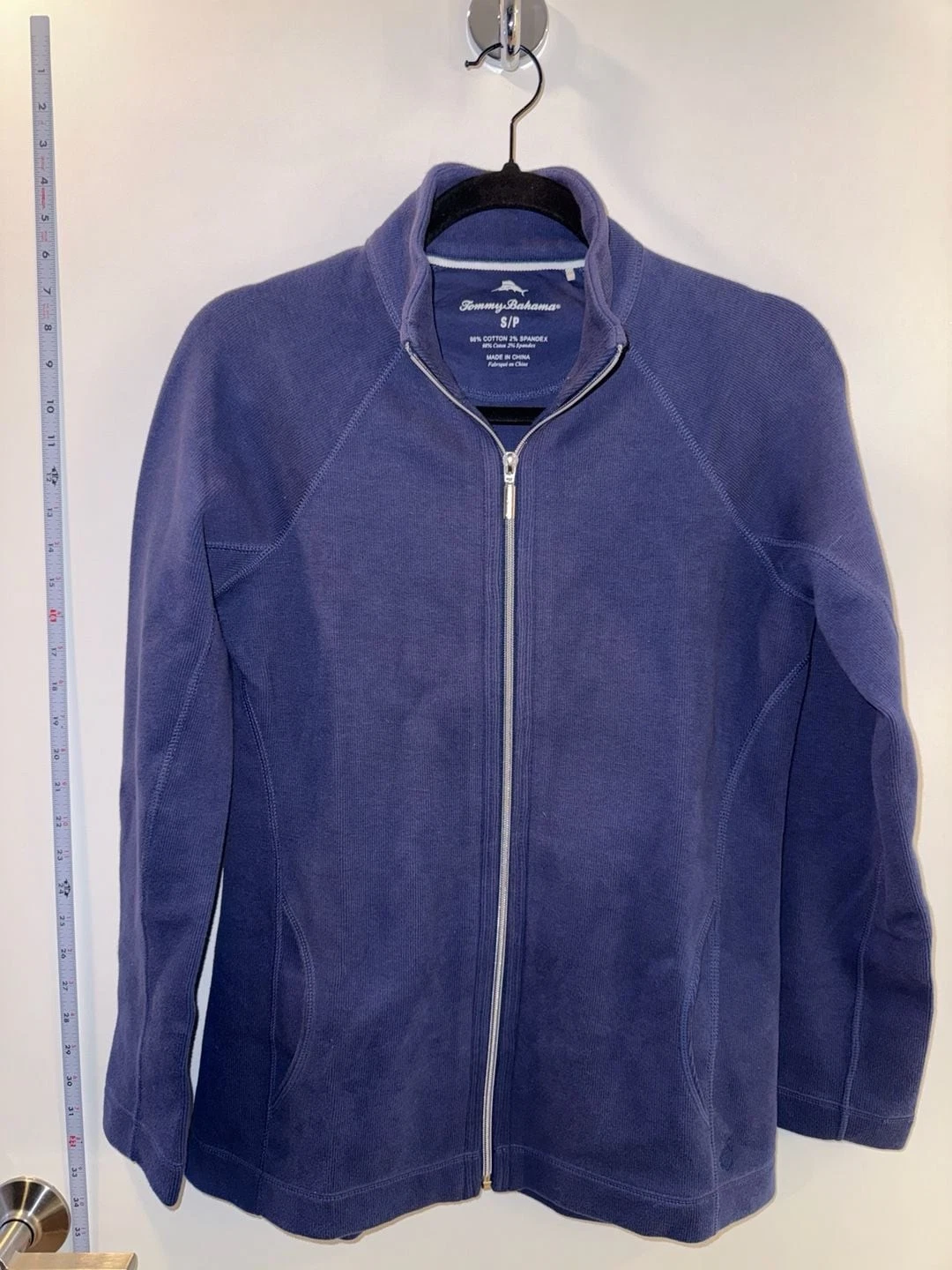 Tommy Bahama Aruba Full-Zip Ribbed Jacket Navy Blue Size S/P