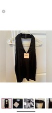 NWT Superdown By Revolve Women s Black Satin Open Back Crop Top XXS