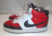Nike Mens Court Vision Mid Red White Black Basketball Shoes Size 8 M