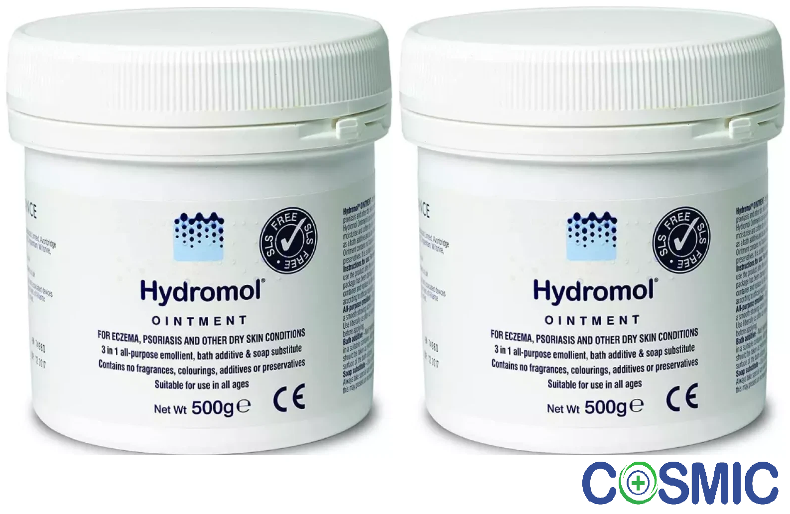 2 X Hydromol Ointment 500g Emollient for Dry Skin, Eczema Psoriasis Relief
