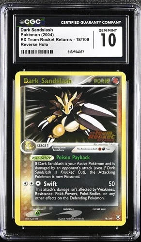 DARK SANDSLASH 18/109 REVERSE HOLO POKEMON CGC 10 GEM MINT