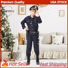 Kids Halloween Role Play Kit Police Officer Costume for Boys Police Costume