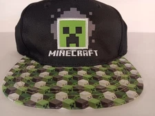 2022 Black Green Embroidered Minecraft Creeper Mojang AB Youth Snapback Hat Cap