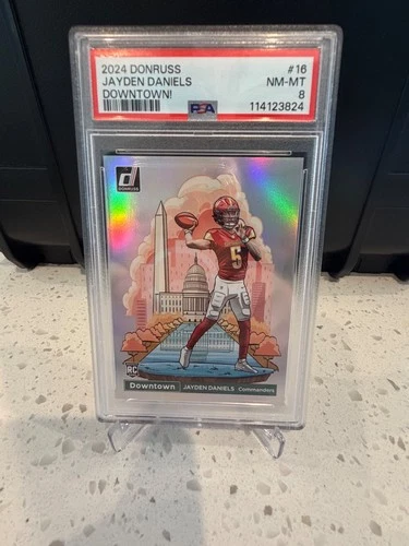 2024 DONRUSS JAYDEN DANIELS DOWNTOWN! PSA 8