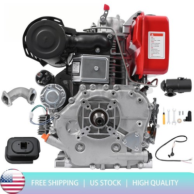 #ad 10HP Diesel Engine 4 Stroke Air cool Recoil Electric Start Single Cylinder 411CC $629.99