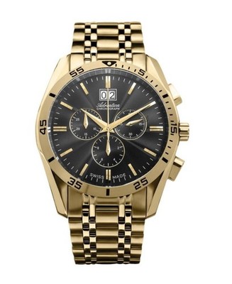 ADRIATICA Men Quartz Casual Watch Classic Dress Black Dial Waterproof Swiss Chro