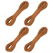 4 Pcs Faux Suede Leather Cord, 2.6mm x 5.5 Yards Flat String, Khaki